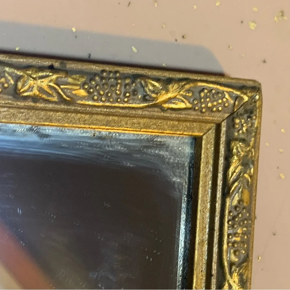 pair of vintage Home Interiors (Homco) square accent mirrors featuring an ornate